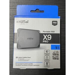 Crucial X9 PRO 1TB USB-C SSD in Space Gray (New & Sealed)